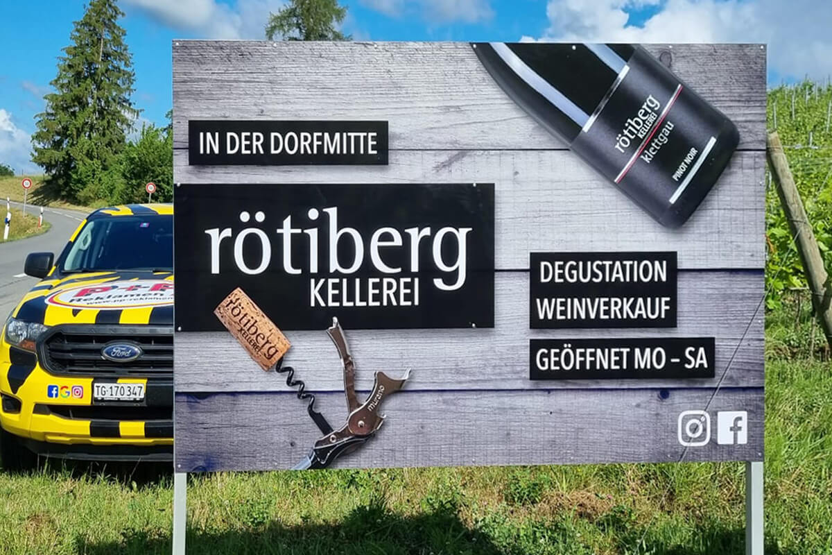 Werbeschild Rötiberg Kellerei